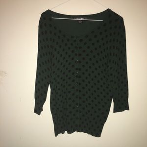 Green and black cardigan
